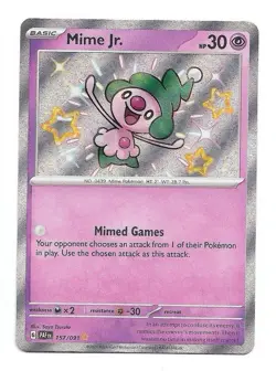 Mime Jr. 157/091 SV: Paldean Fates Holo Pokemon TCG - NM - Image 1