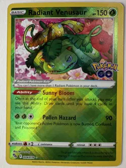Radiant Venusaur 004/078 Radiant Rare Pokemon GO Pokemon Holo NM/M - Image 1
