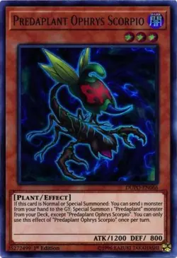 Lightly Played, English Yu Gi Oh Predaplant Ophrys Scorpio - DUPO-EN066 - Ultra - Image 1