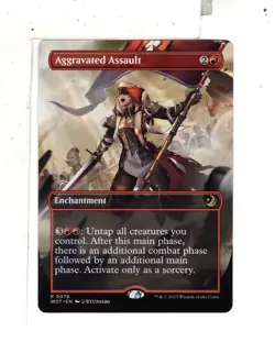 MTG SkeenAB Aggravated Assault ANIME BORDERLESS from WOE. NM. - Image 1