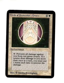 Alpha Circle of Protection Green Alpha LP/MP MTG Magic the Gathering - Image 1