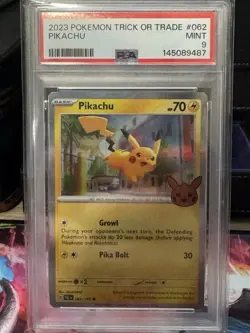 2023 POKEMON TRICK OR TRADE #062 PIKACHU PSA 9 - Image 1
