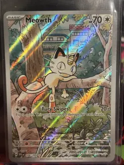 Pokemon Meowth Me02: Phantasmal Flames Illustration Rare 106/094 Holo Basic 2025 - Image 1