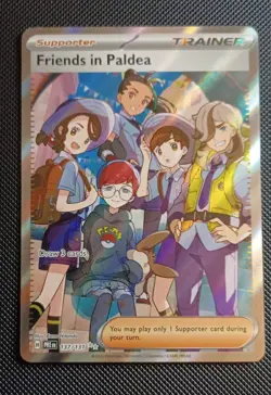 Pokemon TCG Trainer Friends in Paldea Ultra Rare Holo Card 137/131 Prismatic - Image 1