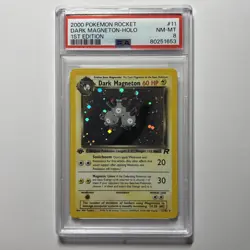 Pokemon PSA 8 1st Edition Dark Magneton 11/82 Team Rocket Holo 2000 NM MINT - Image 1