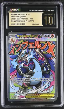 Pokemon Mega Charizard X ex 023 Me: Mega Evolution Promo Holo CGC Pristine 10 - Image 1