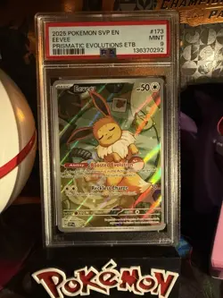 PSA 9 - Eevee 173 - English Pokemon Prismatic Evolutions ETB Promo - Image 1