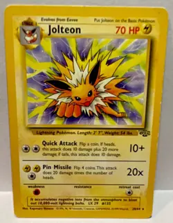 Jolteon 20/64 Jungle Rare Regular Stage 1 Lightning 70HP Pokemon TCG English - Image 1