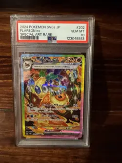 2024 POKEMON JPN SV8A-TERASTAL FEST EX SPECIAL ART RARE #202 FLAREON EX PSA 10 - Image 1