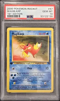 2000 POKEMON ROCKET 1ST EDITION #47 MAGIKARP PSA 10 - Image 1