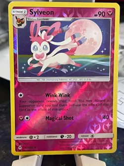 POKEMON SYLVEON 87/131 RARE REVERSE HOLOFOIL FORBIDDEN LIGHT NM CARD - Image 1