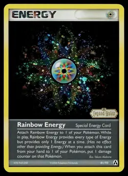 Pokemon Card - Rainbow Energy Legend Maker 81/92 Reverse Holo Rare Stamped - Image 1
