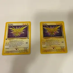 Pokemon 2 Card Lot Zapdos Holo Rare 1st Edition 15/62 & Non Holo 30/62 READ DESC - Image 1