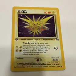 Pokemon 2 Card Lot Zapdos Holo Rare 1st Edition 15/62 & Non Holo 30/62 READ DESC - Image 2