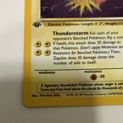 Pokemon 2 Card Lot Zapdos Holo Rare 1st Edition 15/62 & Non Holo 30/62 READ DESC - Image 3