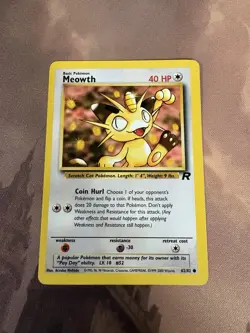 Pokemon Card Meowth 62/82 Team Rocket Unlimited LP - Image 1