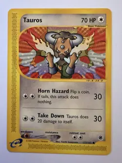 Pokemon TCG Tauros Expedition Base Set 133/165 Non-Holo - Image 1
