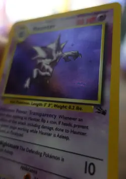 Haunter 6/62 Holo Blue Ink Stain Error Misprint Fossil Pokemon Card LP - Image 1