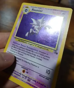 Haunter 6/62 Holo Blue Ink Stain Error Misprint Fossil Pokemon Card LP - Image 5