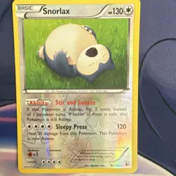 Pokemon Snorlax 80/106 Flashfire Rare Reverse Holo Basic 130 HP Stir and Snooze - Image 1