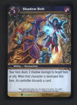 WOW World Of Warcraft TCG Azeroth Foil #132/361 Shadow Bolt NrMt/Mt - Image 1