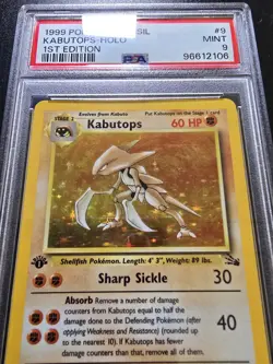 PSA 9 1st Edition Kabutops Holo 9/62 - 1999 Fossil Rare Pokemon Card - Image 2
