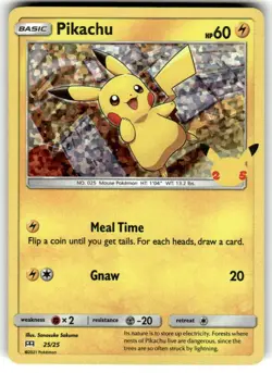 Pokemon Pikachu Holo Promo Card McDonald's 25th Anniversary 25/25 2021 NM - Image 1