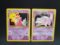Sabrina's Slowbro 60/132 & Slowpoke 95/132 Gym Heroes Non-Holo Pokemon Cards NP - Image 1