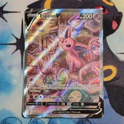 Pokemon TCG Evolving Skies Holo Rare Full Art Card Espeon v 180/203 NM Condition - Image 1
