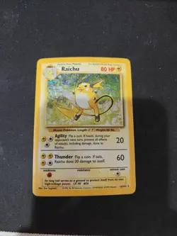 Pokemon TCG Base Set Raichu Holo Card 14/102 Unlimited Holo Rare - Image 1