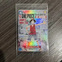 One Piece Monkey D. Luffy US Voyage College Promo Card St. John’s SEALED - Image 1