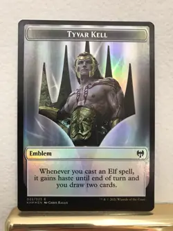 Tyvar Kell / Human Warrior Foil Emblem Token MTG Magic Card NM Kaldheim KHM - Image 1
