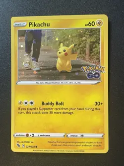 Pikachu 027/078 NM Cosmos Holo Promo Pokemon Go Foil TCG Card NM - Image 1