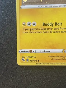 Pikachu 027/078 NM Cosmos Holo Promo Pokemon Go Foil TCG Card NM - Image 4