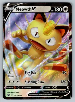 Meowth V Promo SWSH: Sword & Shield Promo Cards SWSH004 NM - Image 1