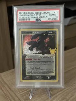 Pokemon Umbreon Gold Star Card Celebrations 17/17 PSA 10 GEM MINT - Image 1