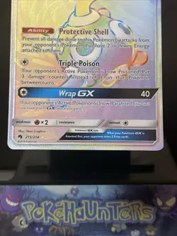 Pokemon Card Shuckle GX 215/214 Hyper Rare Lost Thunder Light Play - Image 3