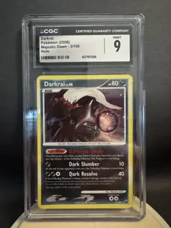 Pokemon Darkrai 3/100 Majestic Dawn Holo Rare CGC 9 2008 English Card - Image 1