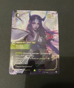 League of Legends Irelia Fervent Champion Unit Card Ionia Deflect Holo 225/221 - Image 1