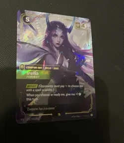 League of Legends Irelia Fervent Champion Unit Card Ionia Deflect Holo 225/221 - Image 3
