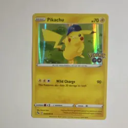 Pokemon Pikachu Holo Rare Pokemon GO 028/078 HP 70 Wild Charge Card - Image 1