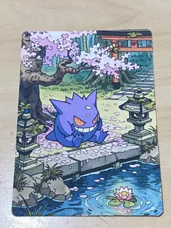 Japanese ART STYLE Gengar Fan Full Art Pokemon Custom Card/perfect bookmark - Image 1