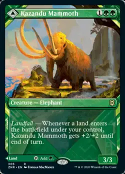 FOIL MTG - Kazandu Mammoth - Zendikar Rising - Showcase NM - Image 1