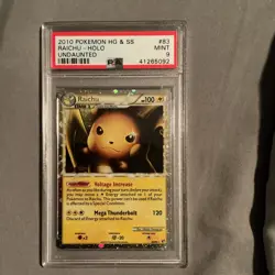 Pokemon Raichu Prime Ultra Rare Holo Undaunted 83/90 Stage 1 100 HP PSA 9 2010 - Image 1