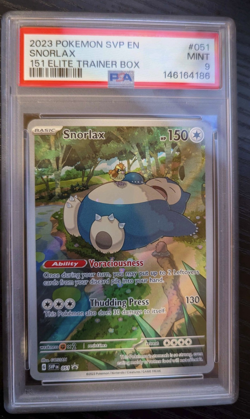 2023 POKEMON SVP EN-SV BLACK STAR PROMO 151 ELITE TRAINER BOX #051 SNORLAX PSA 9 - Image 1