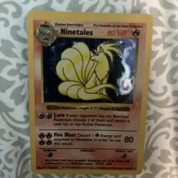 Ninetales 12/102 Holo Rare Base Set Shadowless Pokemon Card 1999 LP - Image 1