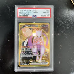 PSA 10 Team Rocket's Mewtwo EX 240/182 Gold Hyper Rare Destined Rivals Pokemon - Image 1