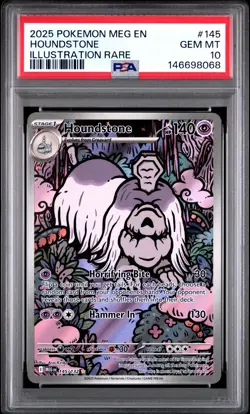 2025 POKEMON MEG EN-MEGA EVOLUTION ILLUSTRATION RARE #145 HOUNDSTONE PSA 10 - Image 1