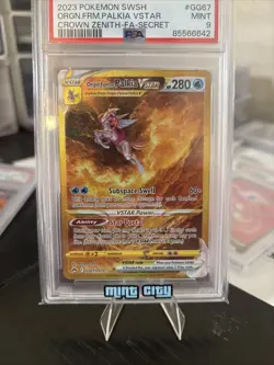 Pokemon 2023 Origin Forme Palkia VSTAR GG67/GG70 Full Art SR Crown Zenith PSA 9 - Image 2