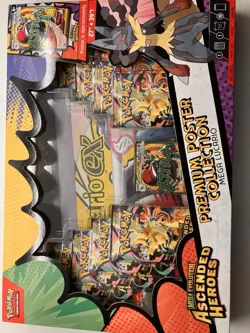 Pokemon TCG Mega Evolution Ascended Heroes Mega Lucario Premium Poster EX Box - Image 1